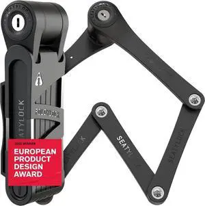 FoldyLock Compact Folding Bike Lock - Award Winning Patented Lightweight High Security Bicycle Lock - Heavy Duty Anti Theft Smart Secure Guard with Keys & Case for Bikes or Scooters