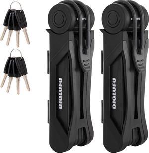 Bike Lock Bicycle Scooter Motorcycle Folding Locks with 4Keys, Fold Chain Heavy Duty Alloy Steel Foldable Lock with Mounting Bracket 2pc Straps, 86cm/34 Unfolding, 1.92 lbs