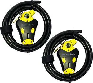 Two 6 ft Python Adjustable Cable Locks Keyed Alike, 8413KACBL-66