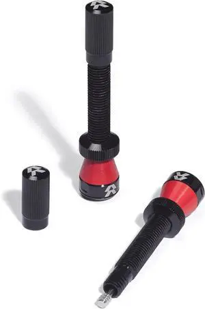 Fillmore Tubeless Bike Tire Valves - 50mm Black Pair - for Road, Mountain Bike and Cyclocross tubeless Wheels.