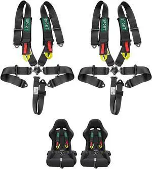 5-Point Racing Safety Harness Set SFI with Ultra Comfort Heavy Duty Shoulder Pads