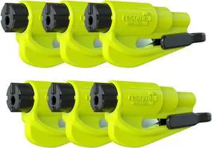 The Original Emergency Keychain Car Escape Tool, 2-in-1 Seatbelt Cutter and Window Breaker, Made in USA, Pack of 6, Yellow - Compact Emergency Hammer The Original Emergency Keychain Car Escape Tool, 2-in-1 Seatbelt Cutter and Window Breaker, Made in USA, Pack of 6, Yellow - Compact Emergency Hammer