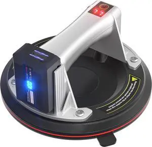 Electric Vacuum Suction Cup Lifter 8"-600lbs Max Load-Digital Display Suction Cups-Monitor-Auto Start Pump-Detachable Battery. Glass, Granite, Tile, Metal, Windshield Suction Cup Handles Tool.