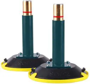 A pair of 6" Vertical Vacuum Suction Cup with Metal Handle,Heavy Duty Vertical Hand-held Cups for Flat to Curved Surfaces, Brass Pump with Protective Cover (2 PACK)