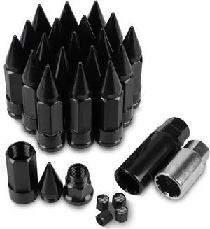 20PCS M12x1.5 Anti Theft Wheel Spikes Lug Nut,Replacement for 2006-2019 Fusion,2012-2019 Focus,2001-2019 Escape Aftermarket Wheel(Black)