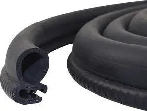 Automotive Door Weather Stripping 50Ft Car Door Rubber Edge Trim Seal Strip Gasket with Side Car Door Seal for Car Bus Camper Boat RV Truck Doors