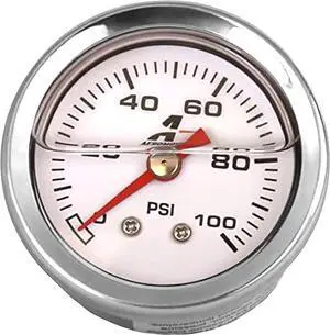 15633 Fuel Pressure Gauge 0-100 PSI, 1/8" NPT, Liquid Filled, 1.5'' Diameter Dial