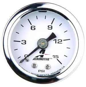 15632 Fuel Pressure Gauge 0-15 PSI, 1/8" NPT, Liquid Filled, 1.5'' Diameter Dial