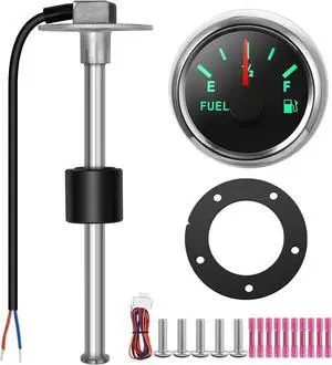 Fuel Sender Unit Boat Fuel Tank Sending Unit Fuel Water Level Sensor Stainless Steel Fuel Sender and Fuel Gauge for Boat Car Truck RV (17"(432mm))