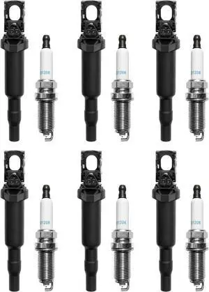 Spark Plugs Set of 6 Compatible with BMW 128i 328i 330i 528i 530i X3 X5 3.0L & More Replaces# 0221504470, UF592