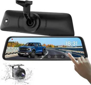 1080P OEM Rear View Mirror Camera: Recording Wide View Back Up Camera for Cars, Smart Full Touch Screen Stream Media Backup Camera with Super Night Vision for Trucks,Vans, SUVS (AUTO-VOX T9)
