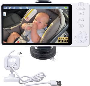 Baby Car Camera Backseat Wireless Baby Monitor with Camera (Max. Range 1000FT) Multifunctional HD Night Vision Wide View 5'' 1080P IPS Display USB Plug&Play Car Seat Camera for Baby Rear Facing