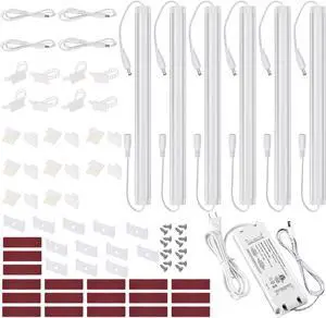 Under Cabinet LED Lights Kit Dimmable by AC in-Wall Dimmer. Plug or Direct Wire LED Driver. Super Bright Linkable Lighting Strip for Kitchen Cabinets Counter. 35W 2000 Lumen. Warm White 3000K
