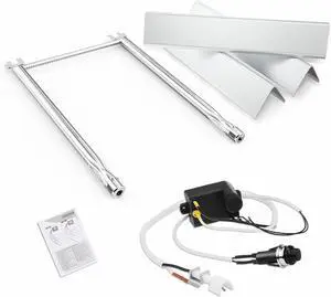 7635 Flavorizer Bars,69785 Grill Burner and 7642 Igniter for Weber Spirit I & II 200 with Front Control, Spirit E210, E220, S210, S220, for Weber 7635 Bars and 304 Stainless Steel Burner