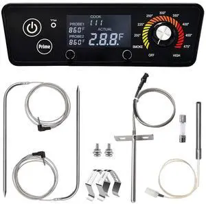 Digital W/LCD Display Control Board Replacement Parts Kit Compatible with Pit Boss Pellet Grill Smoker Austin XL,Tailgater,Classic, Include Meat Probe, Temperure Sensor Probe, and Igniter Hot Rod