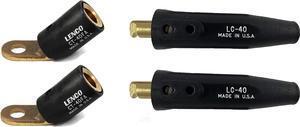 2 Each Lenco 08030 CT-40FA Terminal Lug & 2 Each LC-40 Cable Connector 05053 for Cable Sizes 1/0-2/0