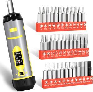Baby Torque Screwdriver Kit 10-70 Inch Pounds/8N.m,1/4'' Drive Torque Wrench Includes 36 S2 Bits for Firearms Accurizing Gunsmithing, Bike Repair, Home Maintenance, Rubber Handle