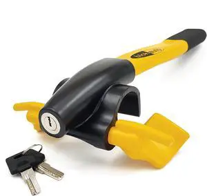 9595 Car Steering Wheel Lock Anti-Theft Device, Visible and Deterrent, Spoke Placement, Push Locking, Universal Steering Wheel Lock for Car. SUV, Van, Pickup Truck, High Security Car Lock