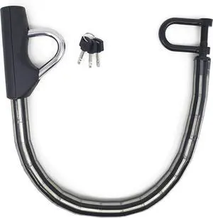 BA80N High-End Steering Wheel Car Seat Flexible Lock, Articulated Armored Steel Cable, Hardened Lock, Heavy Duty Universal Clutch Anti Theft Bar Lock Device for Vehicle Car Truck Van, Camper