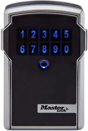 Master Lock Digital Lock Box for Keys with Code, Electronic Wall Mount Key Safe with Bluetooth Connection to iOS/Android App and Sharable Keypad Codes, 3-1/4 Inches Wide, 5441EC