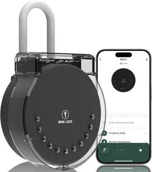 Portable Smart Key Lock Box - Bluetooth & Mechanical Keyless Entry, App Control, Auto Lock, 2 Interchangeable Shackles (Cable & U-Shackle), Secure Code, IP65 Waterproof, On-The-Go Security