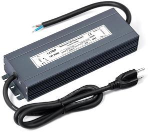 LED Driver 300 Watts Waterproof IP67 Power Supply 90-130V AC to 12V DC 25A Low Voltage Transformer Converter Power Adapter for Indoor Outdoor LED Lights