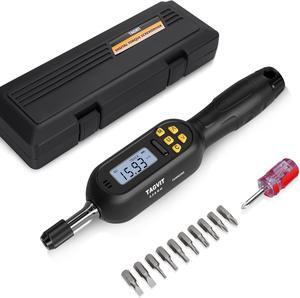 Digital Torque Screwdriver, 2.66-53.1 in.lb/0.3-6 N.m Adjustable Torque Screwdriver Wrench, 1/4 Inch Drive Screwdriver Torque Wrench Set with Buzzer LED Notification, Preset Mode, Data Storage