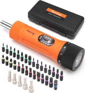 36Pcs Torque Screwdriver Wrench Driver Set 10-70 Inch Pounds lbs with 29 S2 Bits5 Drive Sockets 1/4" Socket Adapter for Maintenance,Tools, Bike Repairing and Mounting.
