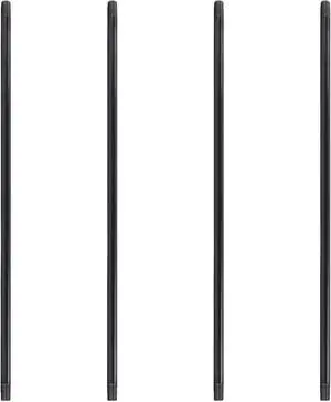 Black Steel Plumbing Pipe, 4-Pack, Pre Cut Connector, Industrial Steel Grey Fits Standard One Inch Threaded Black Malleable Iron Fittings, Build Vintage DIY Furniture