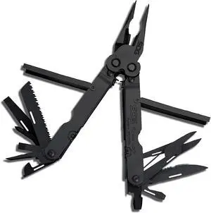 PowerLock Multi-Tool- Compound Leverage Technology with EOD Crimper Device, 420 Stainless Steel Body, 18 Lightweight Specialty Tools (B61N-CP) , Black