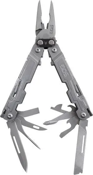 PowerAccess Well-Rounded One-Handed Lightweight Daily Pocketable Stainless Steel Multi-Tool for Backcountry 18 Tools, Stone Wash
