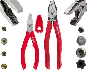 2-Piece Stripped Screw Extractor Pliers Set. Made in Japan. 8" Heavy Duty Linesman Plier + 6.25" Multipurpose Screw Removal Pliers. High Carbon Steel.