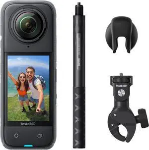 X4 Motorcycle Bundle- 8K Waterproof 360 Action Camera, 4K Wide-Angle Video, Invisible Selfie Stick, Removable Lens Guards, 135 Min Battery Life, AI Editing, Stabilization, No Micro SD Card