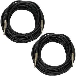 Professional 50 Feet 12 Gauge 1/4" to 1/4" TS Speaker Cables - 12AWG 50ft DJ/PA Speaker Cords Amp Audio Wires - 2 Pack