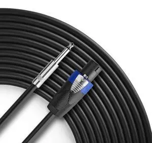 Pro 100 Feet Speaker Cable 12AWG Patch Cords - 100ft Speakon to 1/4" Professional Speaker Cable 12 Gauge Wire - Heavy Duty 100' Speakon to 1/4 Inch Speaker Cable - Single