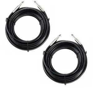 2PCS Professional 50 Feet 12 Gauge 1/4 Inch to 1/4 Inch Male Speaker Cables - 50ft 12AWG 6.35mm Stereo Audio Wires DJ Cables - 2 Pack