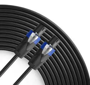 Pro 200 Feet 12AWG Speakon to Speakon Cable - Heavy Duty 200ft 12 Gauge Speaker Wire Cord with Twist Lock for Audio Amplifier - Single