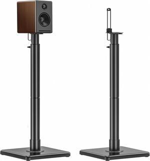 Bookshelf Speaker Stands Pair, Height Adjustable Extends 32-42 inch for Rear Surround Sound Speakers, Floor Satellite Speaker Stands for Vizio Bose Sony JBL Klipsch Polk, Max Load 11 lbs