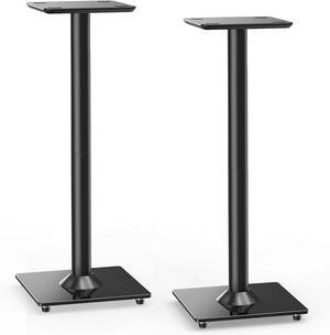 Universal Speaker Stand Pair, 31 Inch Height Bookshelf Speaker Stands for Satellite Speaker Large Speaker Up to 22 lbs, Surround Sound Speaker Stand with Cable Management, Black, YD5022