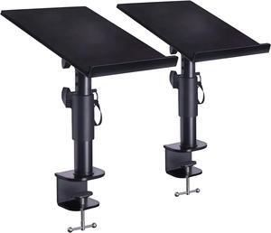 Stands Studio Monitor Stands - Music Studio Desktop Speaker Stands - 2 Pack 12x9 Clamp-on Adjustable Short or Tall Monitor Speaker Stands for Music Studio Desk Speaker Stand Mount with Tilt