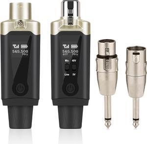 Wireless XLR Transmitter and Receiver& Wireless Guitar Transmitter Receiver,Rechargeable Mic Adapter 16 Channels 196ft Range for Dynamic Microphone,Audio Mixer,Electric Guitar Bass