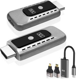 Wireless HDMI Transmitter and Receiver 4K Decode 1080P Output Plug & Play 2.4G/5G Wireless HDMI Extender Kit Portable for Streaming Video and Audio to Monitor from Laptop/PC/Projector