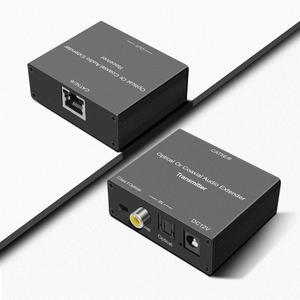 Digital Audio Extender Digital Optical/Coaxial Digital Audio Extender/Converter Over Single Cat5e/6 Cable (PoC) up to 500 Standard Supported LPCM, DB Digital 5.1, DTS, and Doby True HD