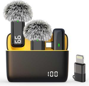 Microphone Wireless for Android Phone - USB C Lavalier Microphone for iPhone 16 15, Noise Cancelling Clip On Mic for Video Recording Vlogging, 24H Charging Case