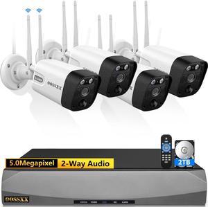 2-Way Audio & PIR Detection Dual Antennas Outdoor Wireless Security Camera System 5.5MP Wi-Fi Video Surveillance