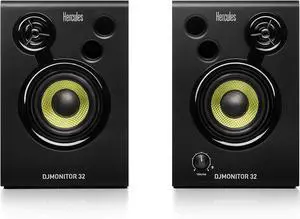 DJMonitor 32: 2 x 15 watts RMS active monitoring speakers,Black
