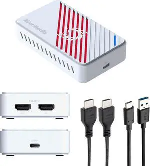 4K HDMI Capture Card, USB Game Capture Card for Streaming and Recording with True Low Latency on PS5/Pro, Xbox, Switch 2, PC on Twitch, OBS, for Win11, Mac-GC553Pro Live Gamer Ultra S White