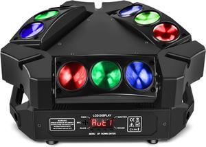 Moving Head Lights, U`King DJ Lights 9 LEDs Heads X 10W RGB Stage Lighs 12/19 Channels DMX-512 and Sound Activated Great for Wedding Disco Party Light