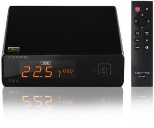 E30 II DAC Preamp Audio Decoder- 2xAK4493S Hi-Res XMOS XU208 DAC 32Bit/768kHz DSD512 DSD Direct Mode for USB/Coax/Opt Inputs RCA HiFi Stereo Digital Audio Decoder(Black)