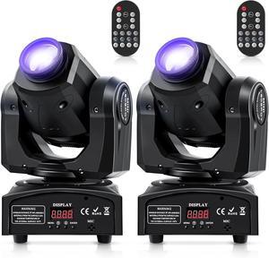 2PCS 60W LED Moving Head Light Stage Lights with Remote Control 8 GOBO 8 Pattern Spotlight by DMX Controlled 11 Channel with Sound Activated for Disco Club Party Stage Lighting Shows